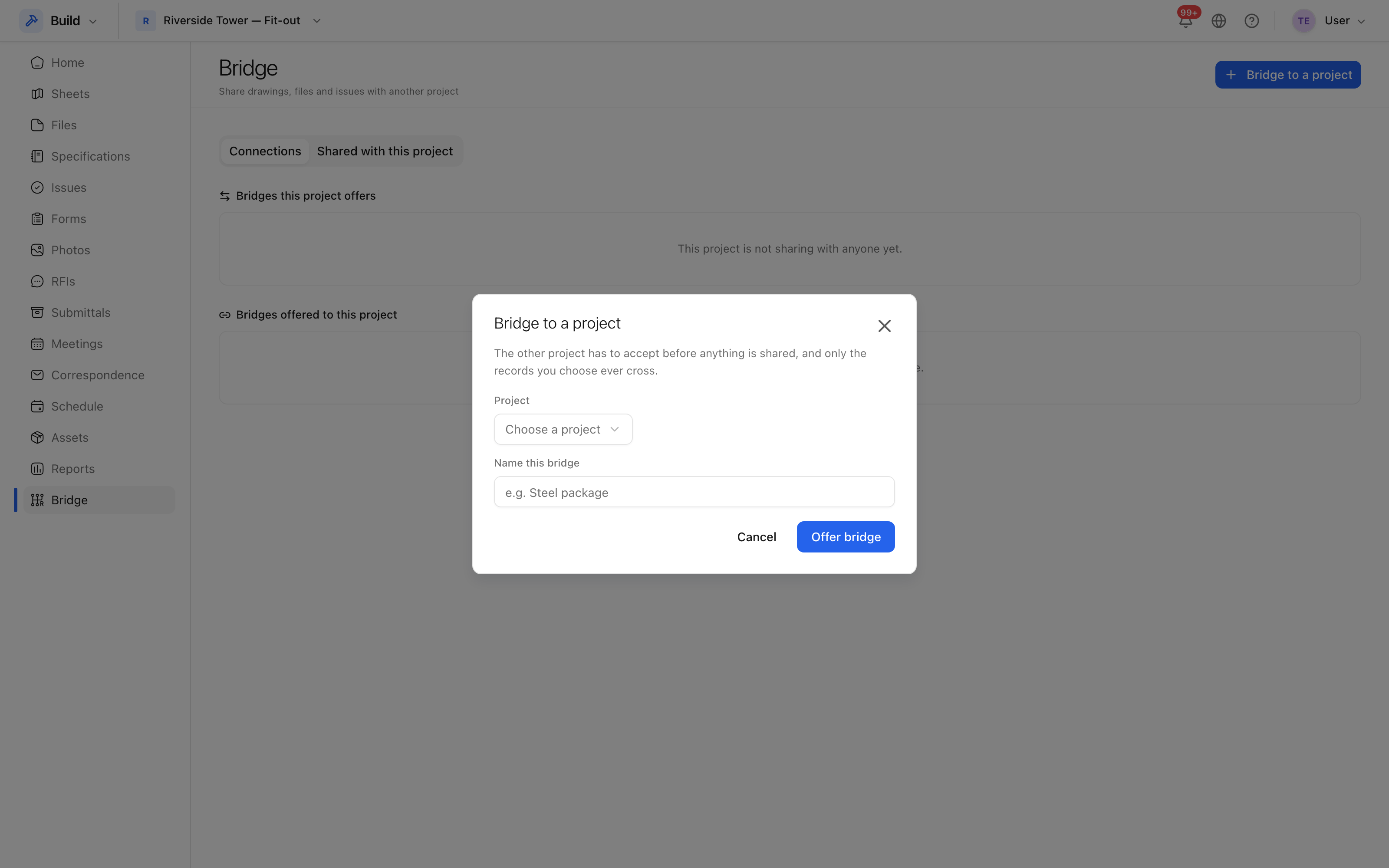 Creating a bridge connection