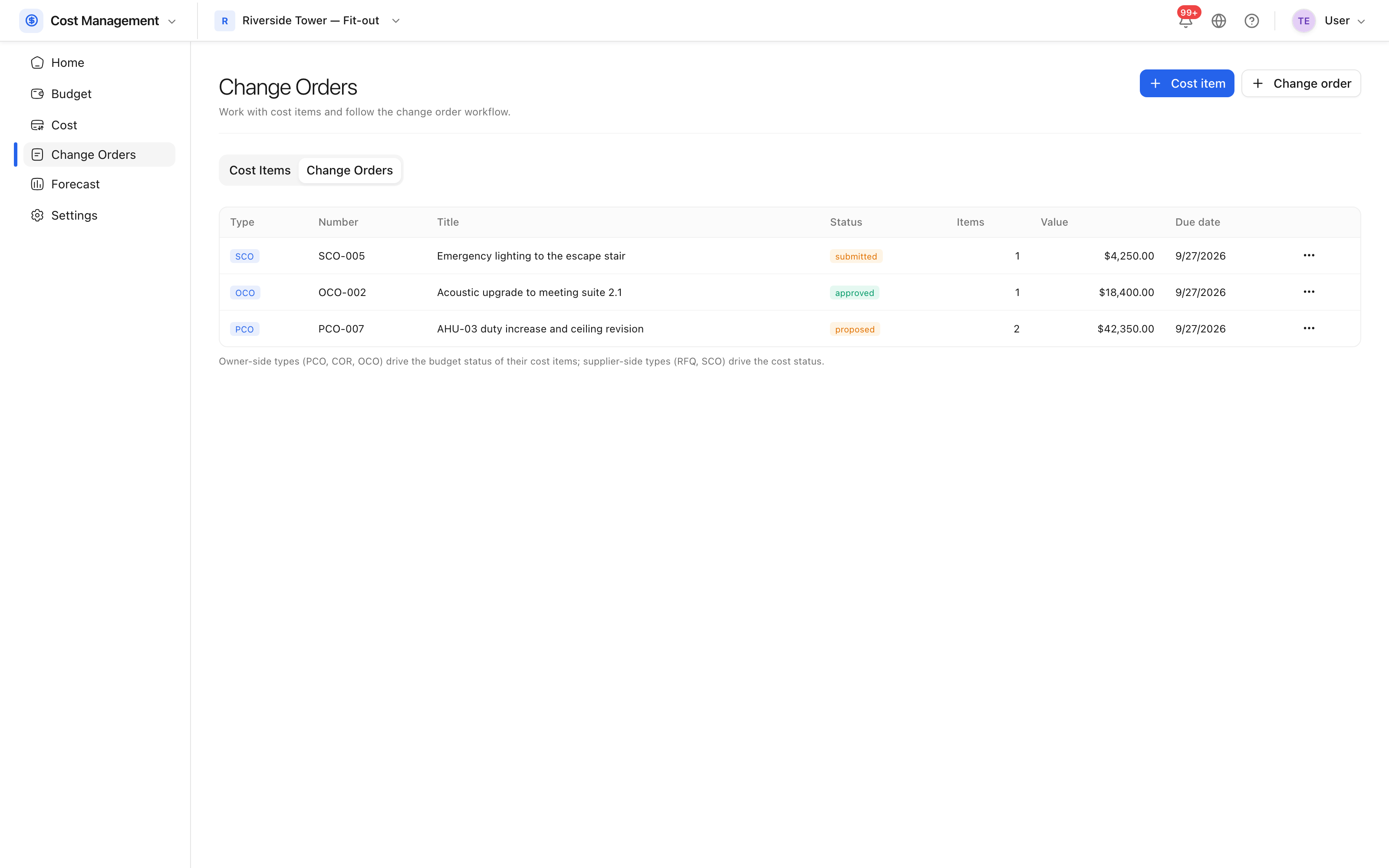 Change orders