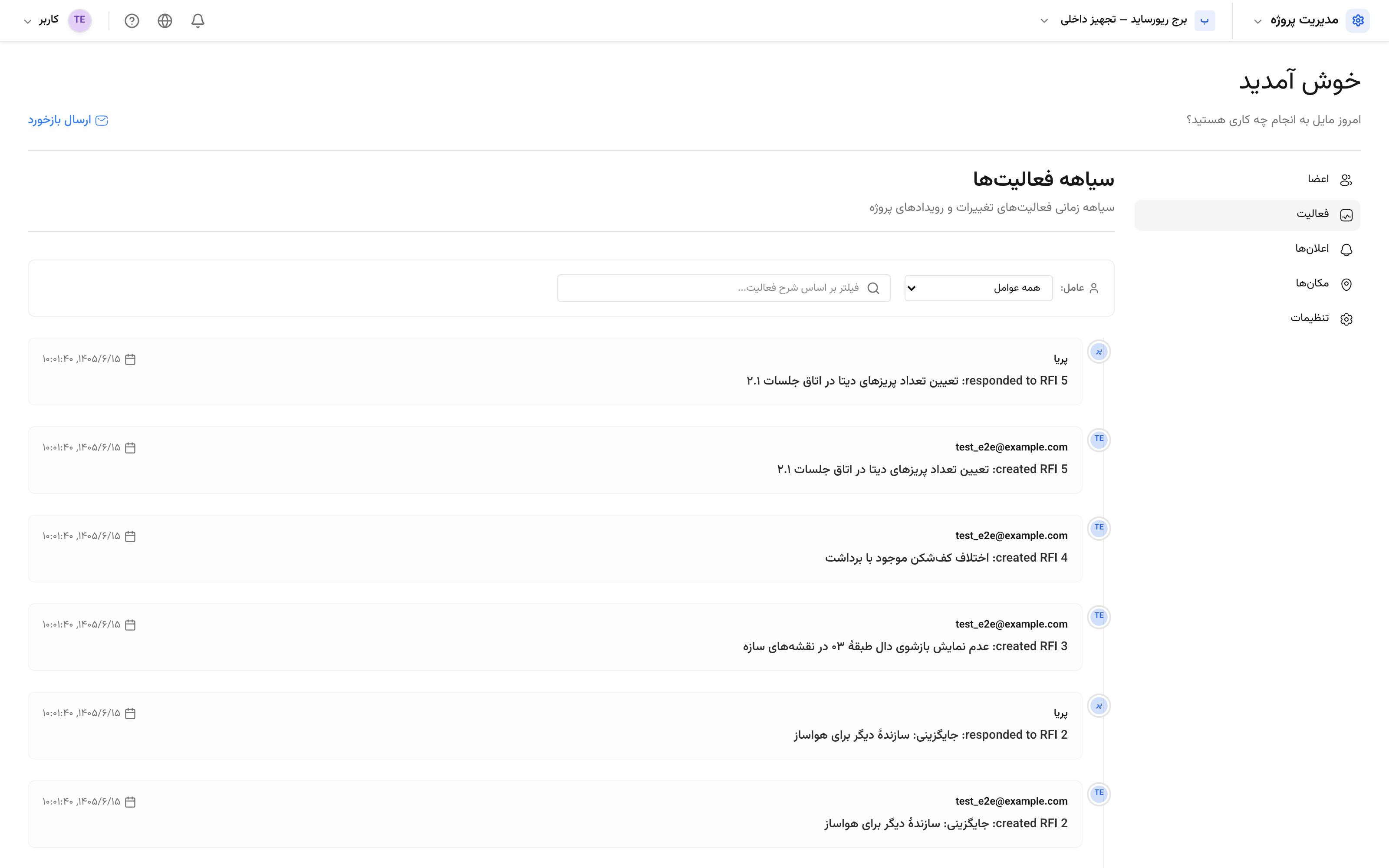 گزارش فعالیت