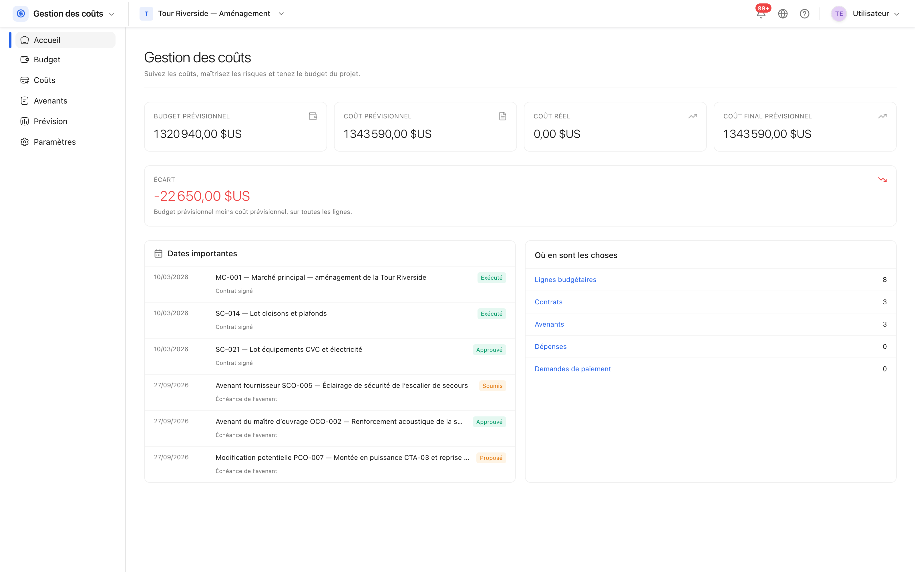 Gestion des coûts