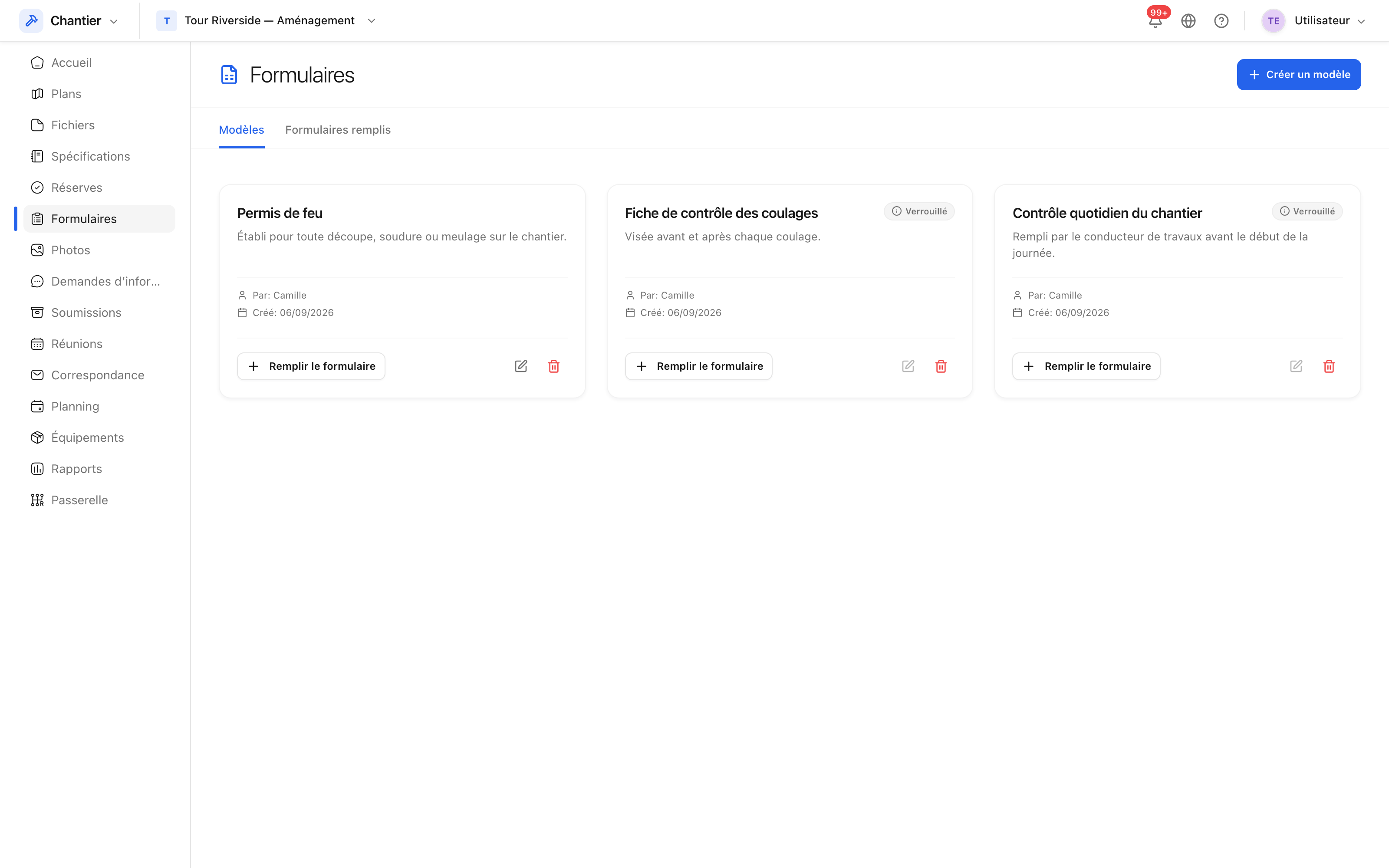 Les modèles de formulaire