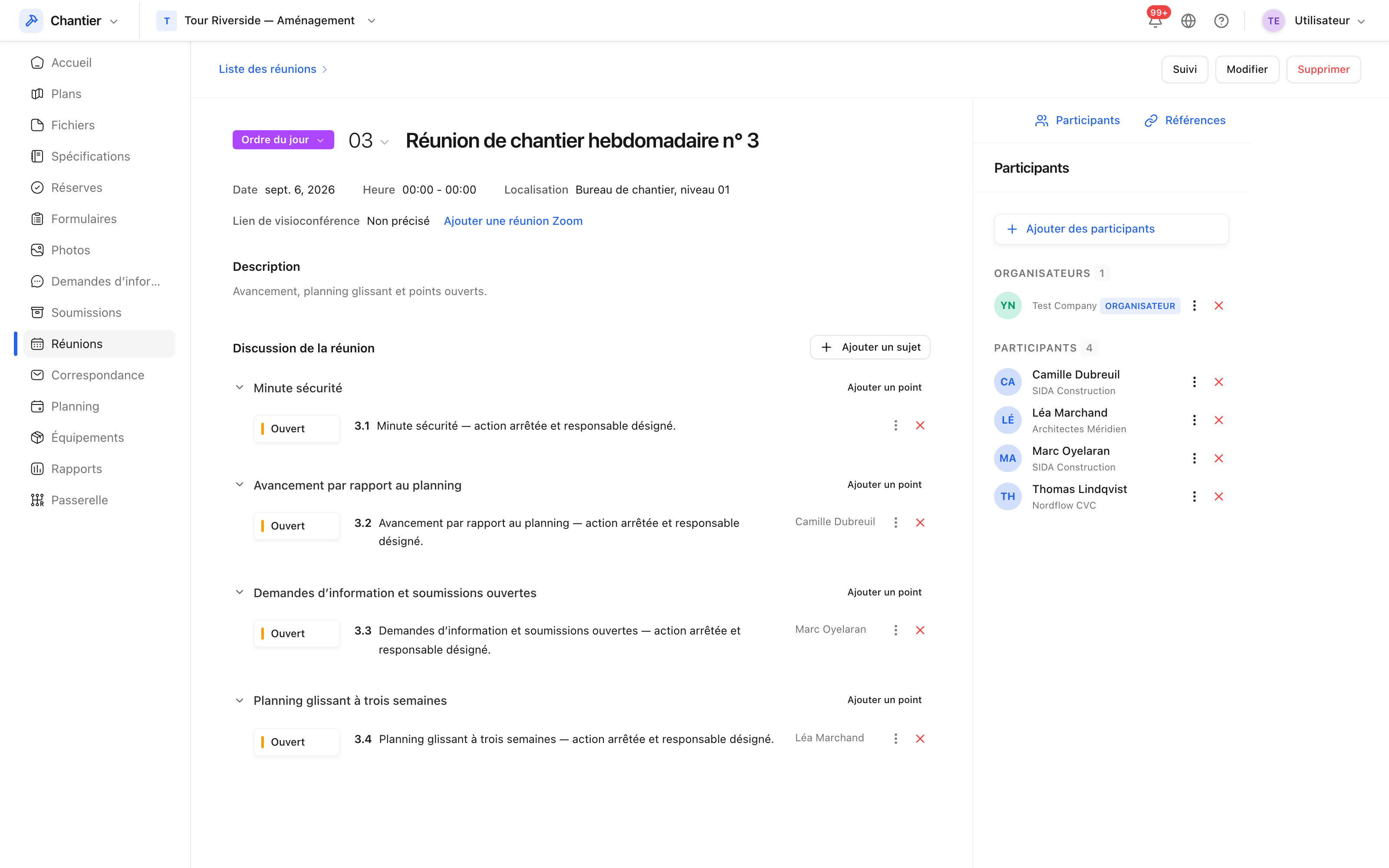 Une réunion ouverte