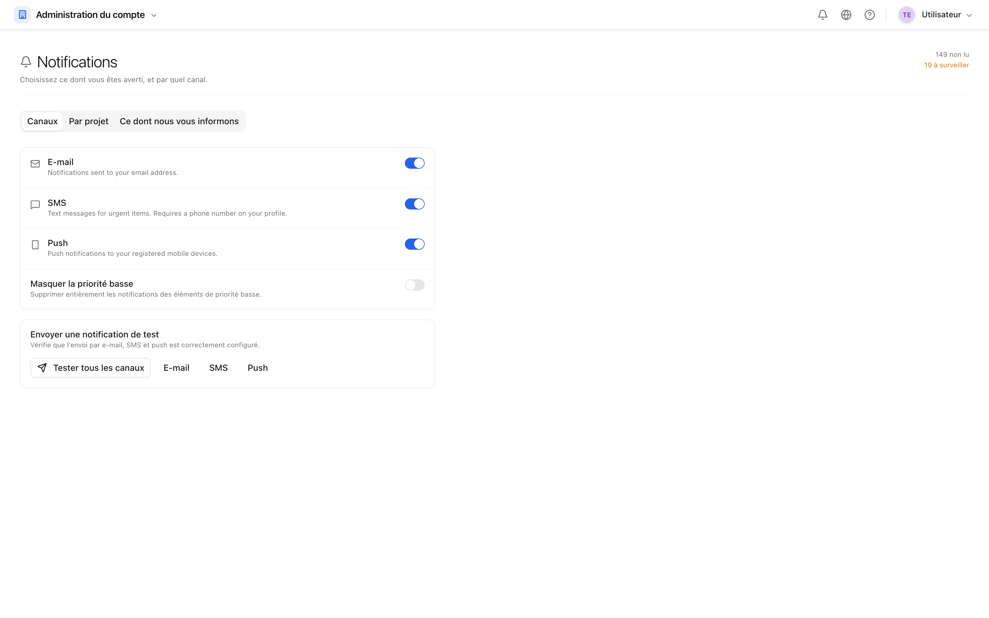 Vos préférences de notification