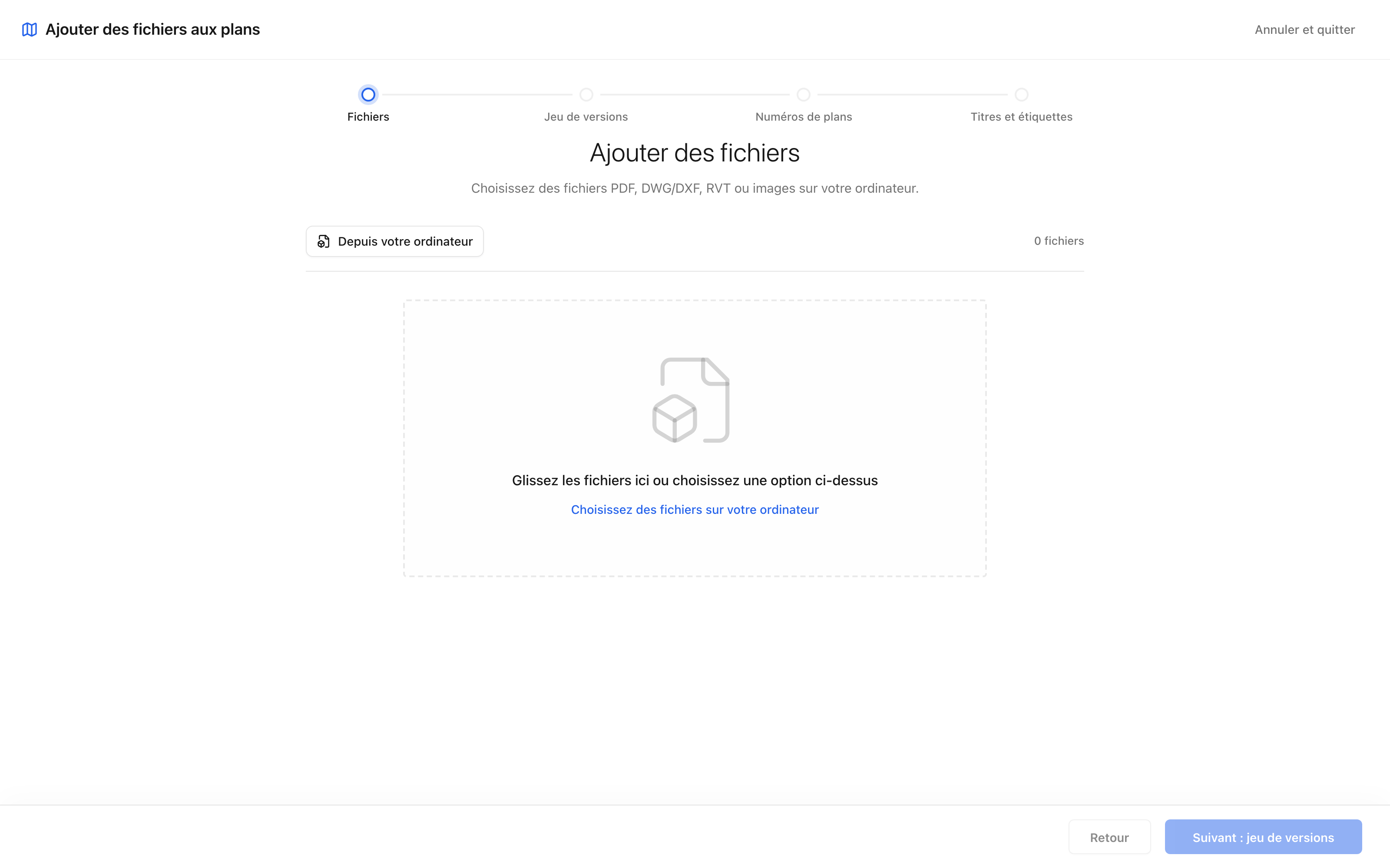 Préparation des fichiers dans l’assistant de publication