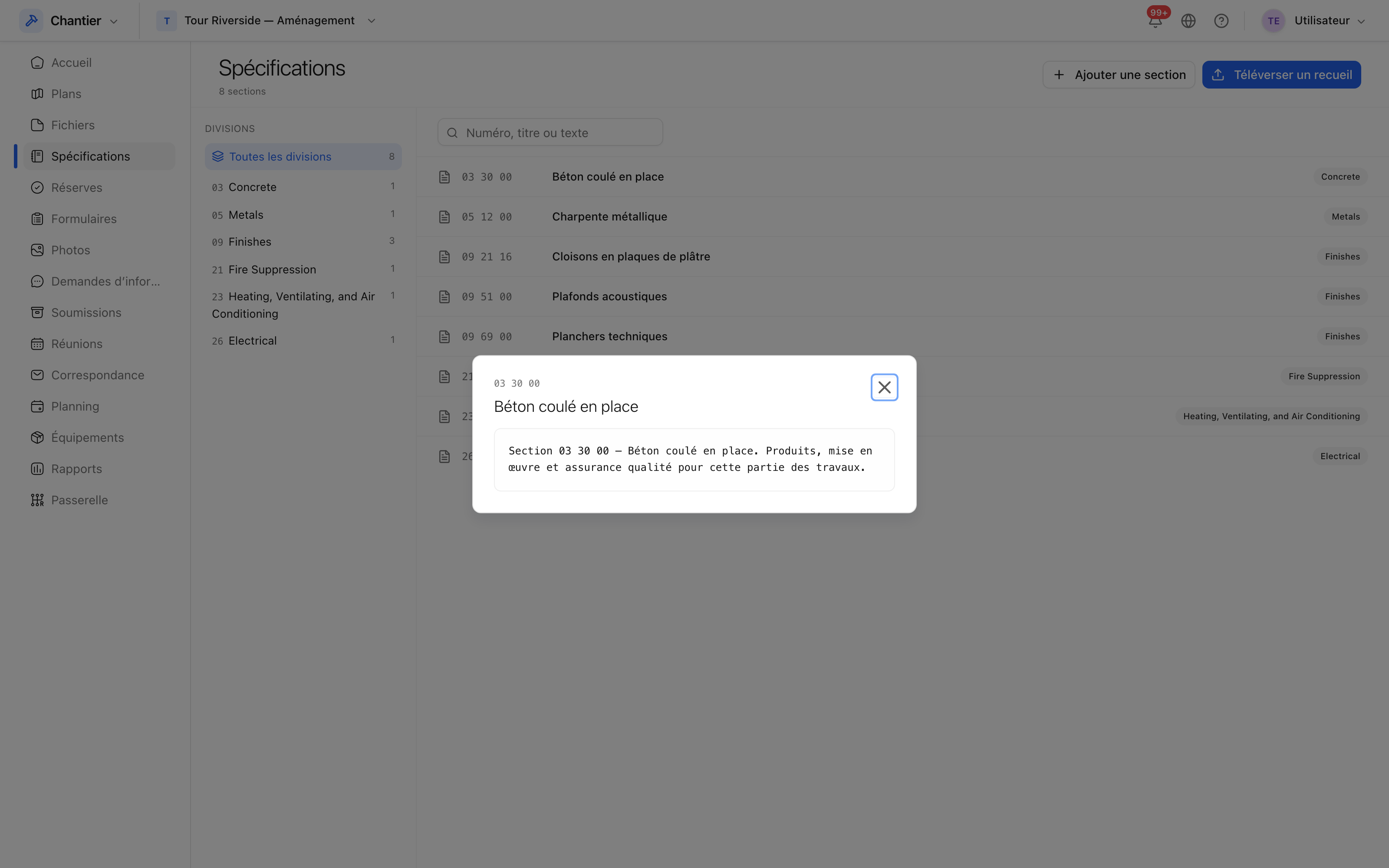 Un article de spécification ouvert